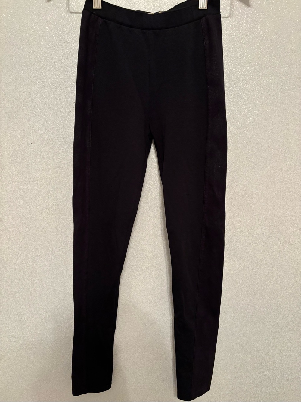 Hollister Black Leggings Faux leather stripe XS